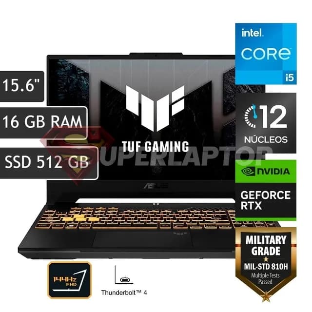 TUF Gaming F15 FX507ZC4-HN087W Intel® Core™ i5-12500H 16GB 512GB SSD 15.6"FHD RTX3050-4GB WIN 11 HOME COLOR:
