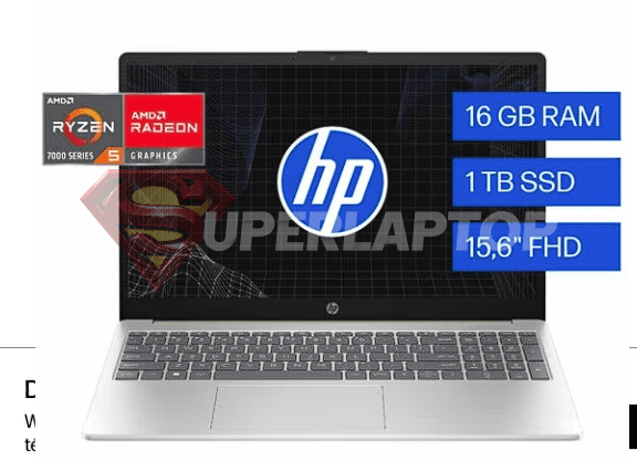 LAPTOP HP 15-FC0258LA AMD RYZEN 5-7520U 16GB 1TB SSD 15.6" HD WIN11 HOME (B9TQ1LA#ABM)