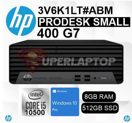 MINI PC HP PRODESK 400 G7 SFF INTEL CORE I5-10500 8GB 512GB SSD INTEL UHD 630 (3V6K1LT#ABM)