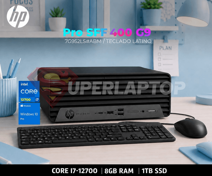PC HP PRODESK PRO 400 G9 SFF INTEL I7-12700 2.10GHZ 8GB DDR4-3200MHZ 1TB SSD WIN 11 PRO/ 7G952LS#ABM