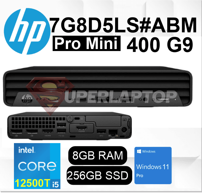 MINI PC HP PRO MINI 400 G9 INTEL CORE I5-12500T 8GB 256GB SSD INTEL UHD 770 (7G8D5LS#ABM)