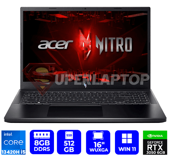LAPTOP ACER NITRO LITE(NH.DADAL.001)INTEL CORE I5-13420H 8GB 512GB SSD 16" WUXGA 165HZ WIN11 HOME (NH.DADAL.001)