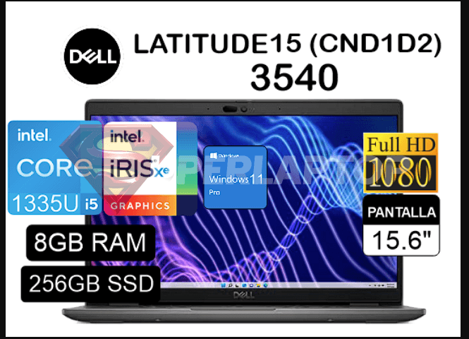 LAPTOP DELL LATITUDE 3540 INTEL CORE I5-1335U 8GB 256GB SSD 15.6" FHD 60HZ WIN11 PRO (CN1D2)