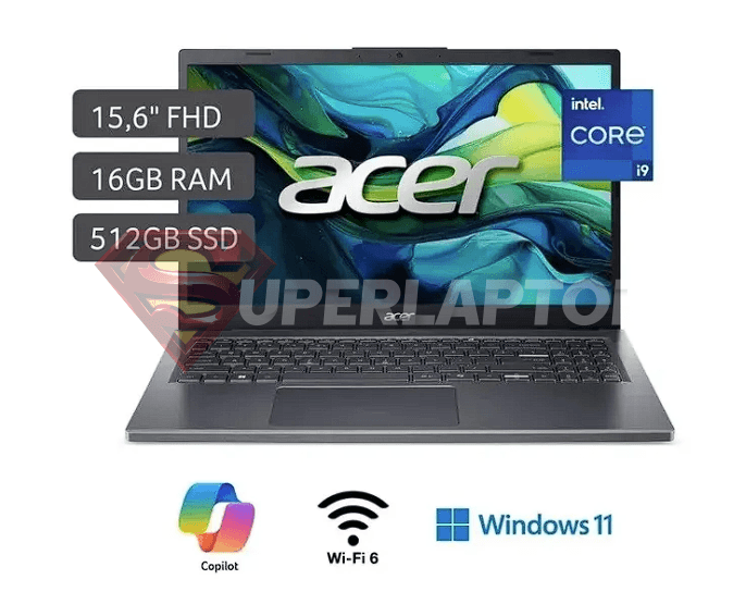 LAPTOP ACER ASPIRE 15 A15-51M-980X INTEL CORE I9-13900H 16GB 512GB SSD 15.6" FHD 60HZ WIN11 HOME (NX.JCJAL.001)